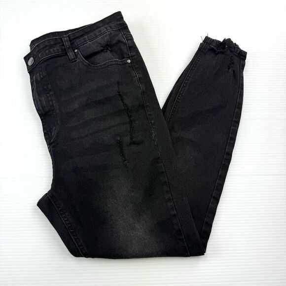 Haute Curve Black Jeans Size 18 Skinny High Rise Stretch Distressed - Picture 4 of 10